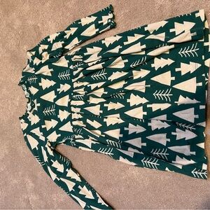 Green and White Tree Pattern Dress